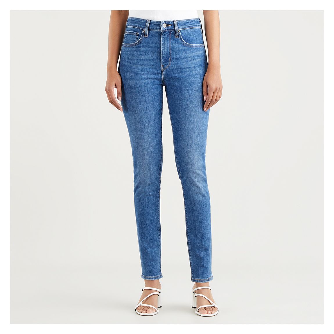 Mid Blue 721 High Waistted Skinny Stretch Jeans main product photo