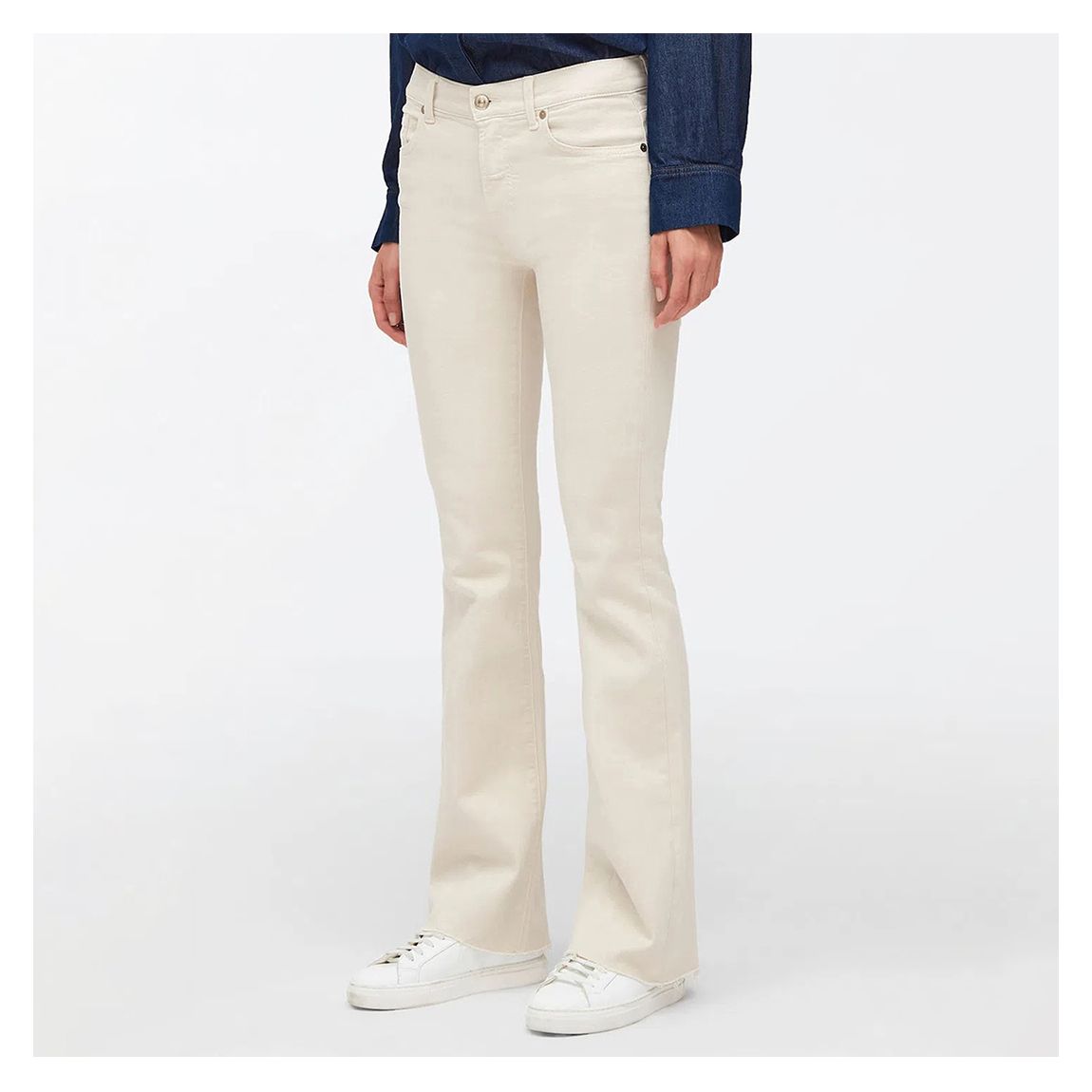 Almond Stretch Bootcut Raw Hem Jeans main product photo