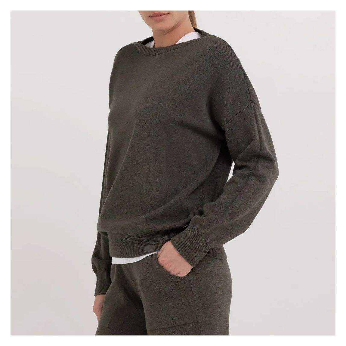 Pull En Coton À Col Ras Du Cou Anthracite main product photo