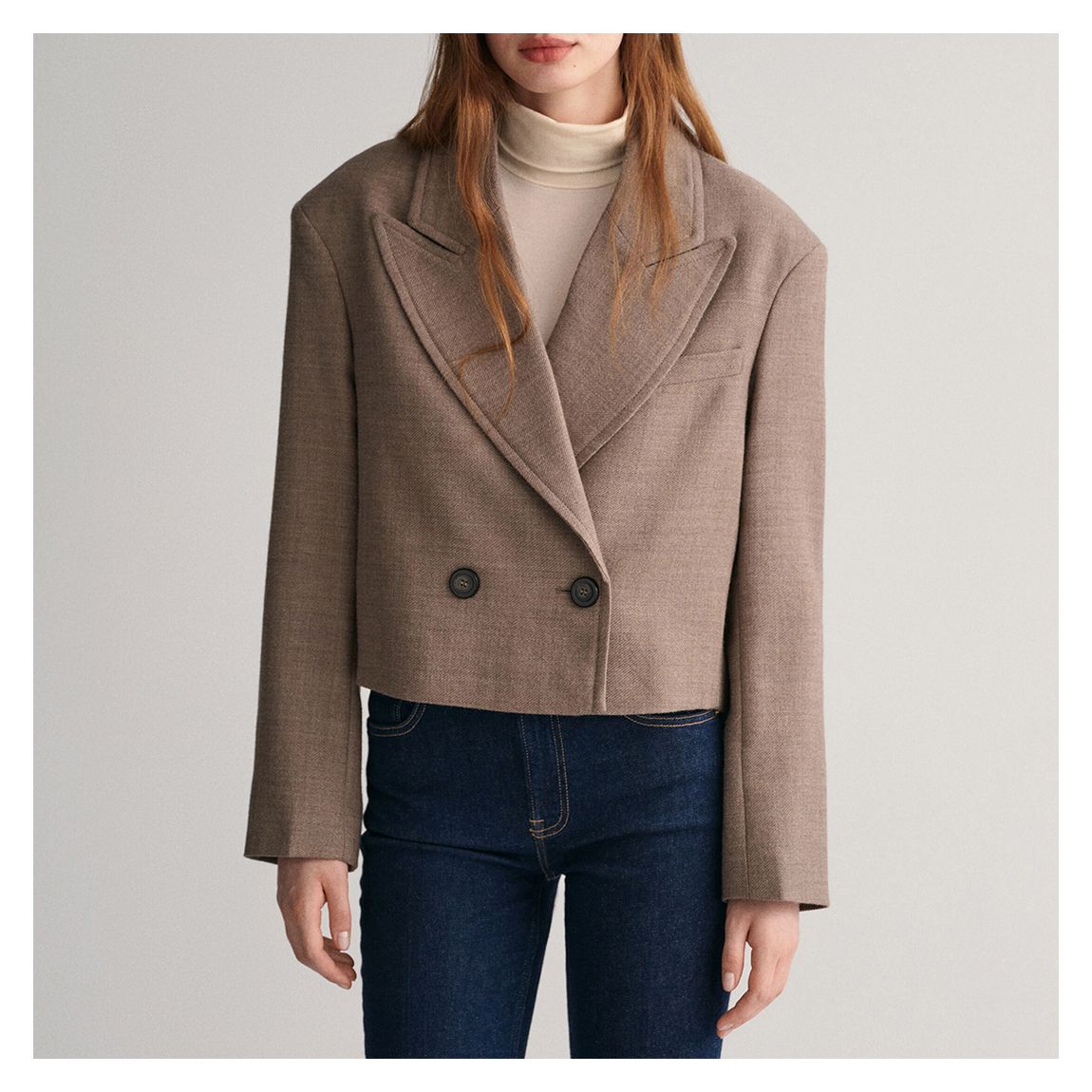 Blazer En Laine Double Boutonnage Avoine main product photo