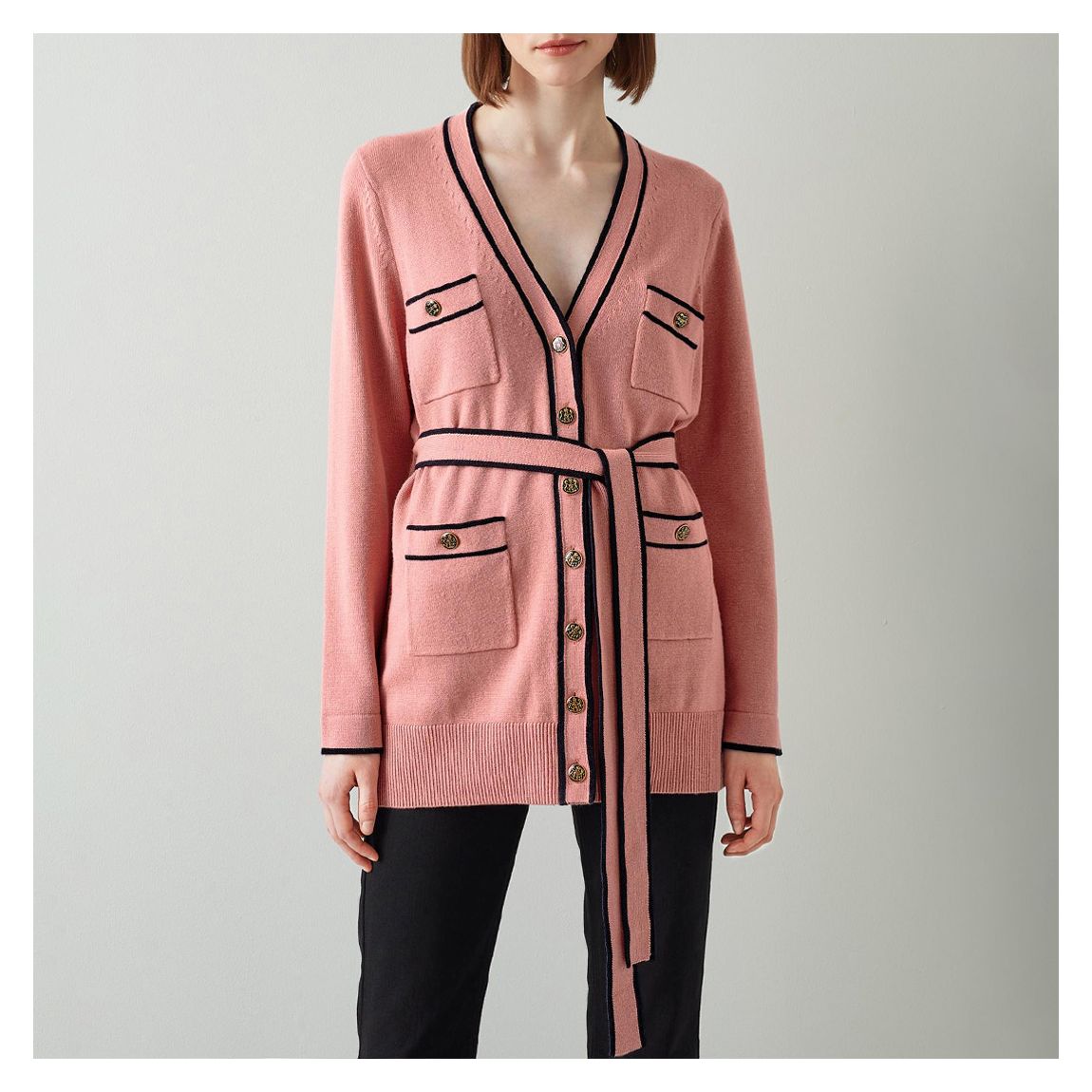 Cardigan en laine mélangée Pink Gaia main product photo