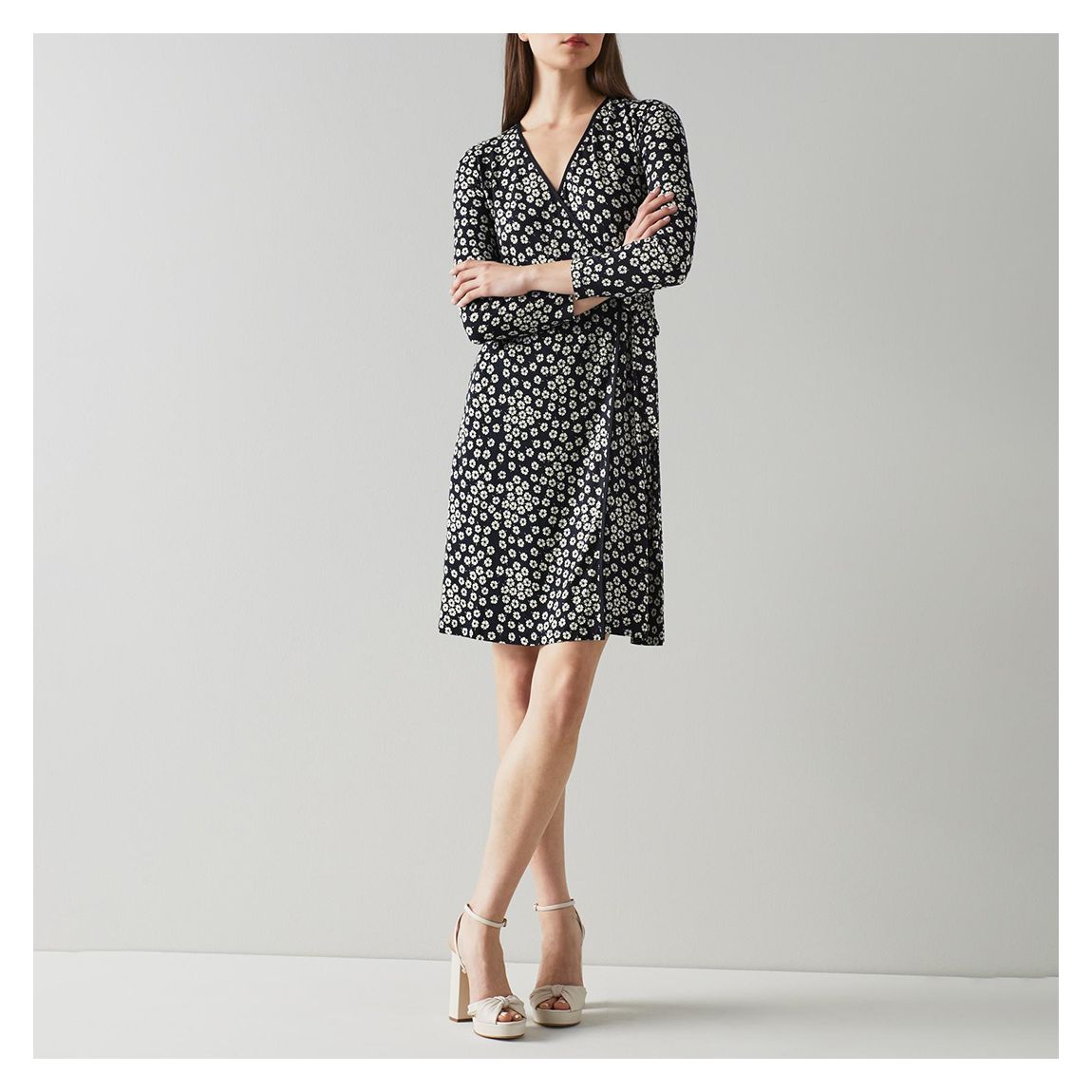 Navy Printed Audrey Midi Dress main product photo