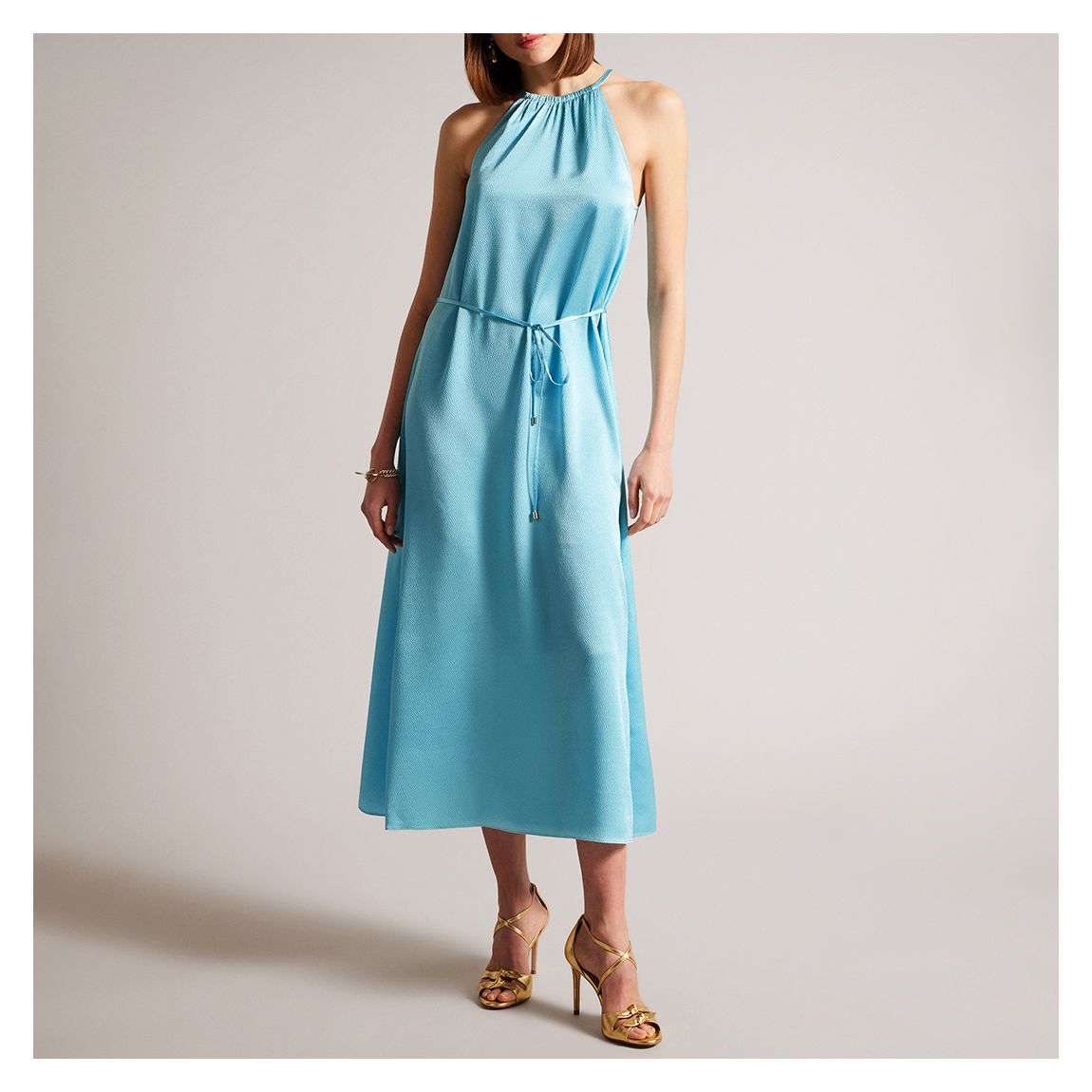 Blue Roxieyy - Robe midi à dos nu main product photo