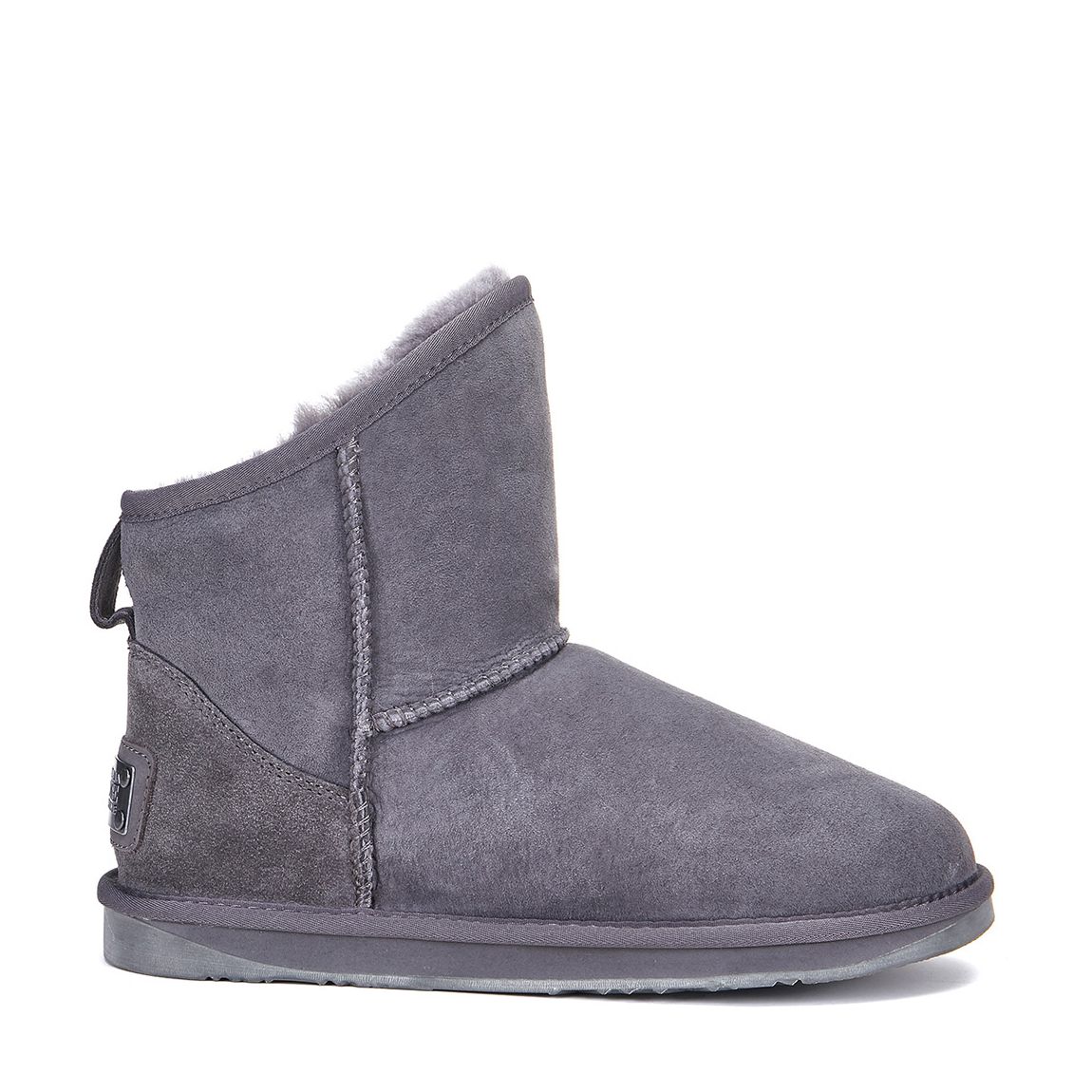 Bottes En Peau De Mouton Grises, Très Courtes Et Confortables main product photo