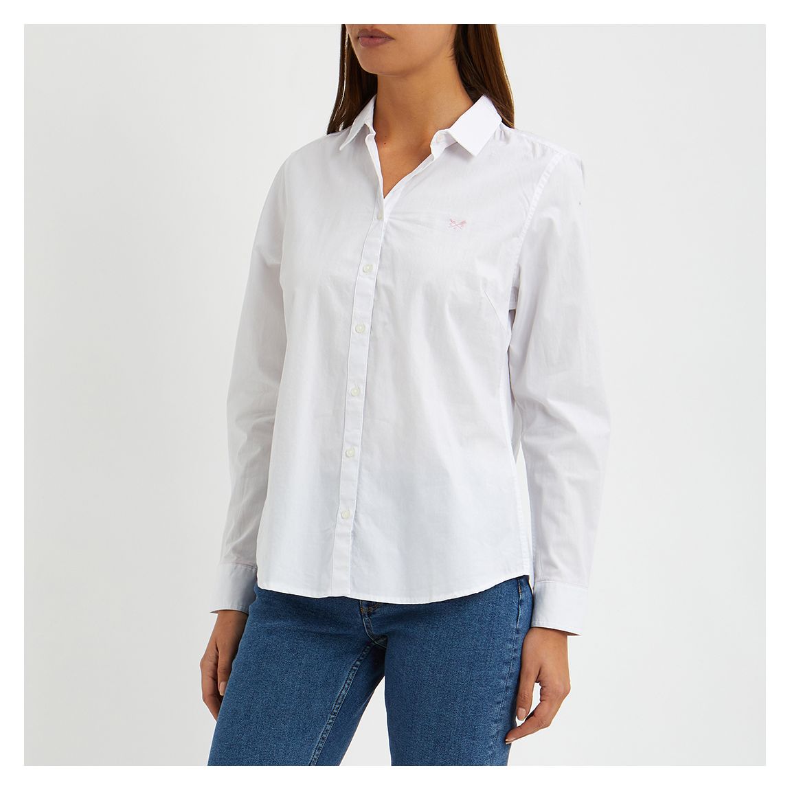 Chemise classique en coton blanc main product photo