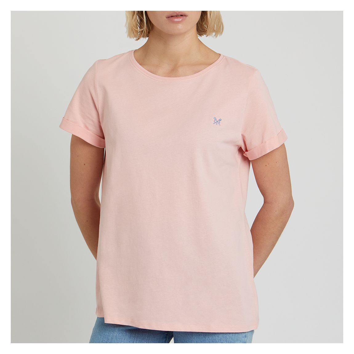 T-Shirt rose à manches roulées main product photo