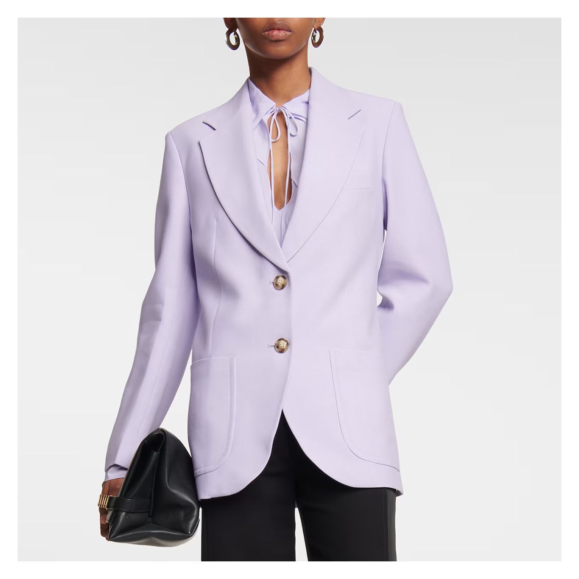 blazer en laine mélangée à boutonnage unique lilas main product photo