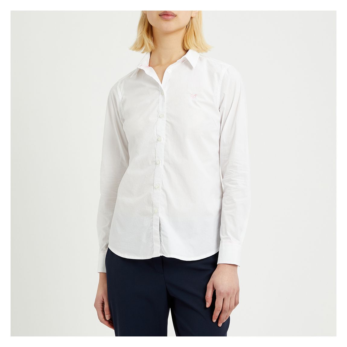 Chemise classique en coton blanc main product photo