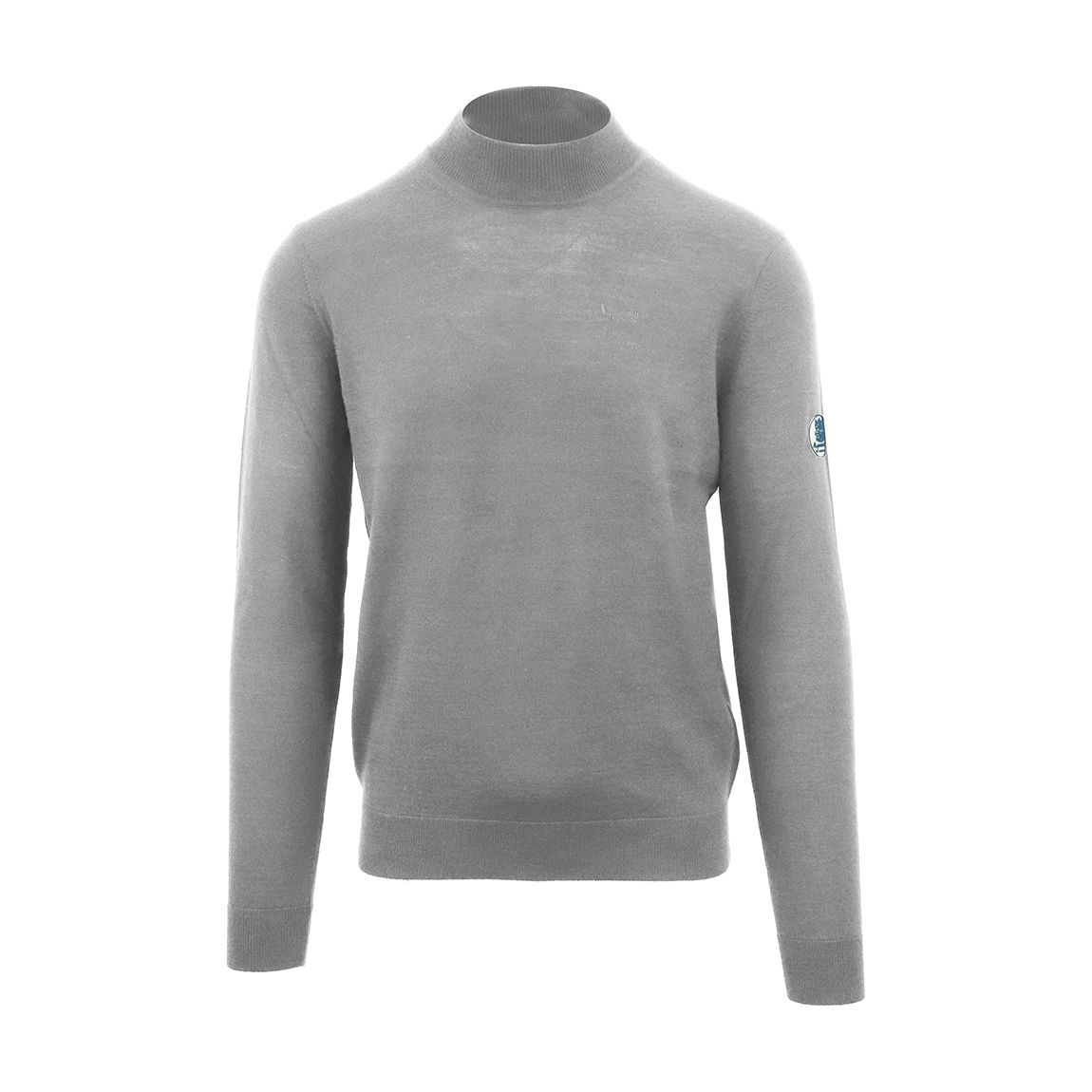 pull en laine mélangée gris à col cheminée main product photo