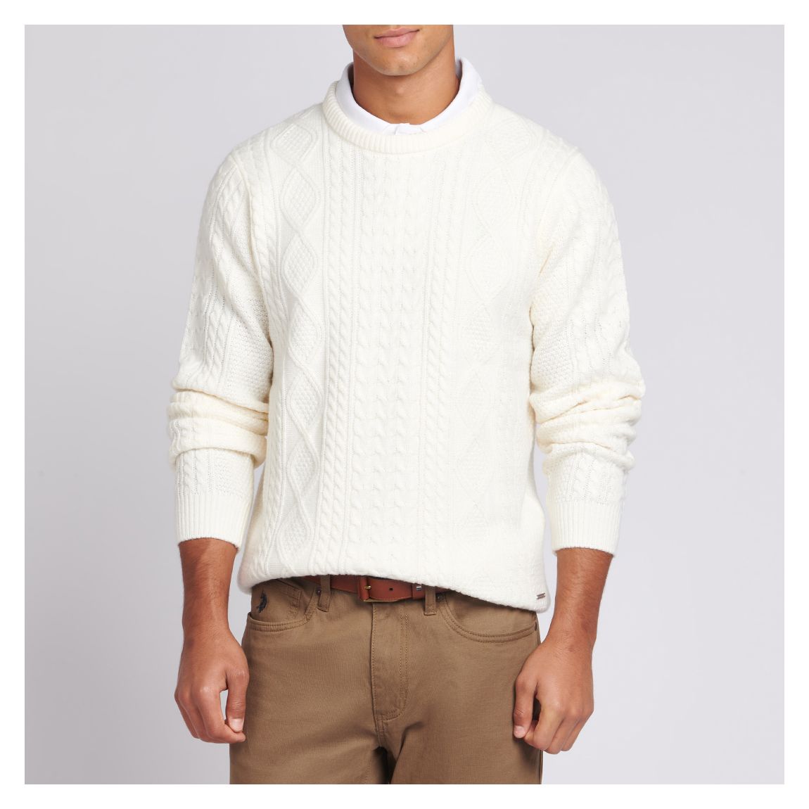 Pull En Tricot Aran Blanc D'Hiver main product photo