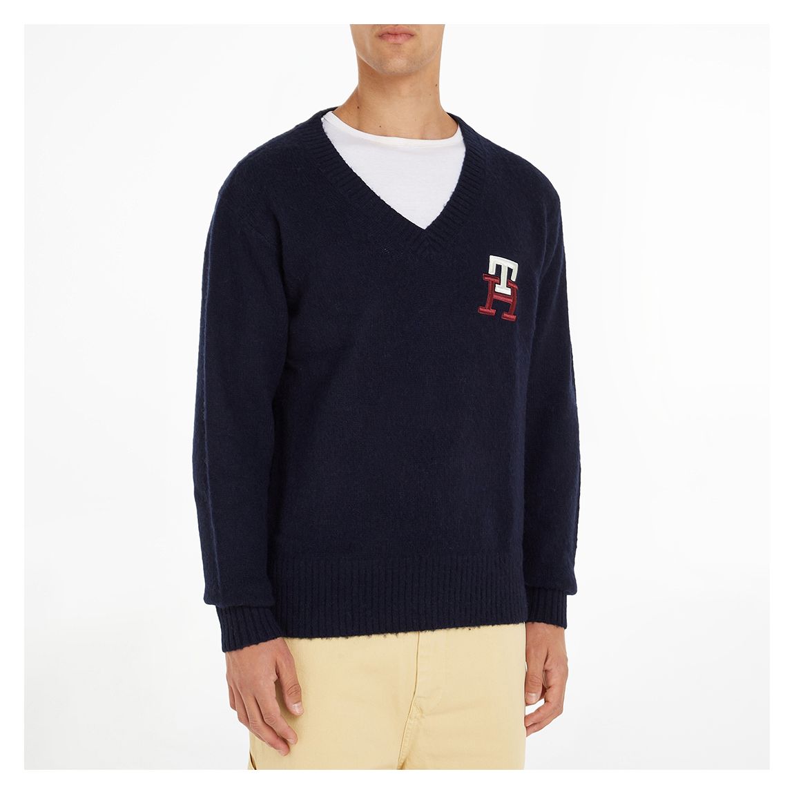 Pull En Laine Brossée Marine main product photo