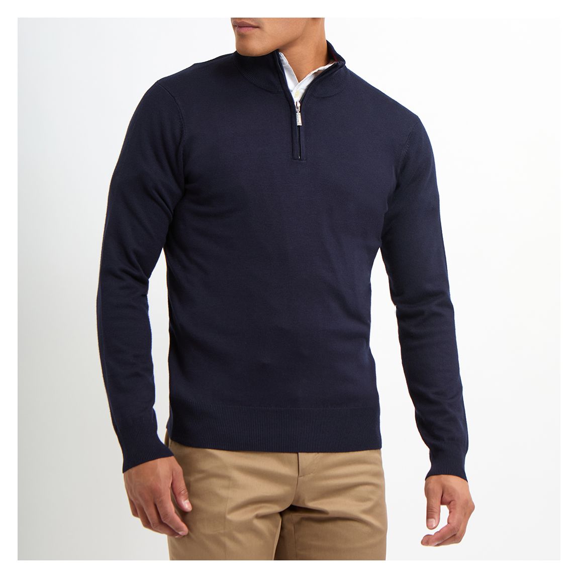 Pull-Over Quart De Tour Zippé Marine main product photo