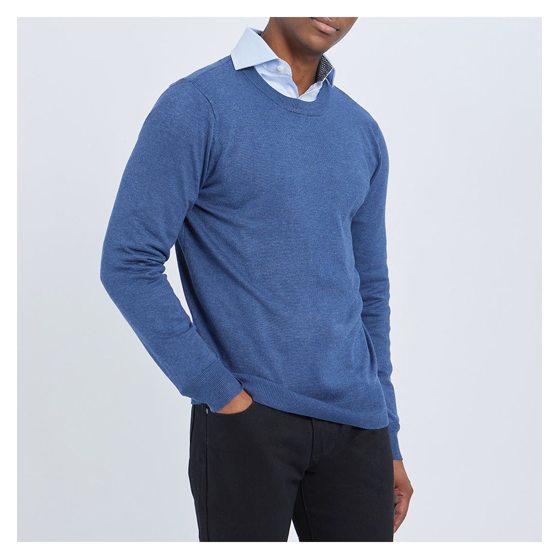 Pull À Col Ras Du Cou En Denim main product photo