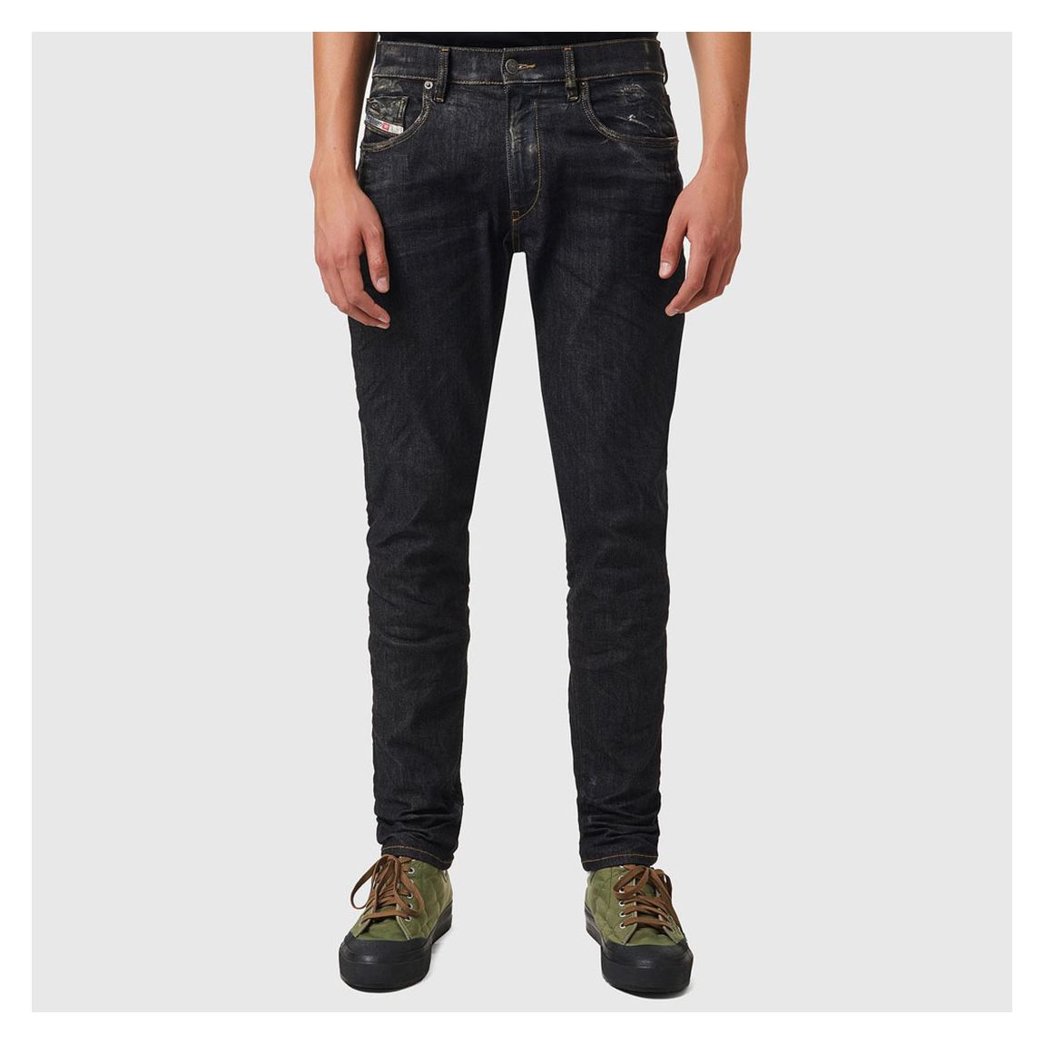 Jean stretch skinny D-Strukt noir délavé main product photo