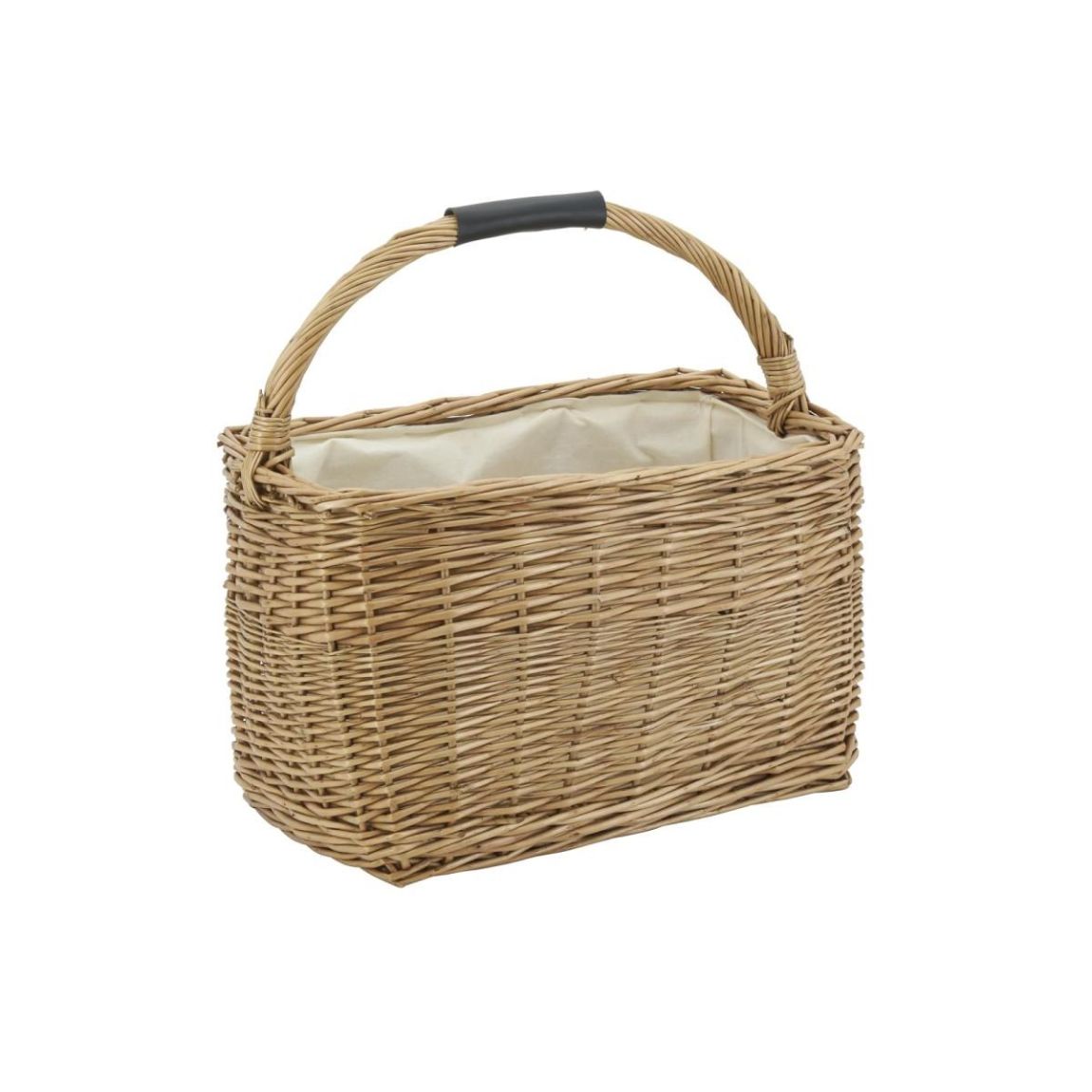 Panier rectangulaire en osier et coton main product photo